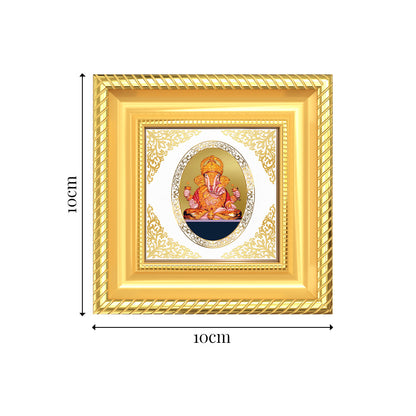 Dagdu Ganesha | Divine Ganpati Royal Tabletop Photo Frame in 24K Gold Plated Foil