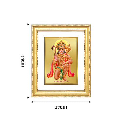 Diviniti 24K Gold Plated Hanuman With Blessings (Classic) Divine Wall Frame for Home Mandir & Office Decor | Luxury Spiritual Gift