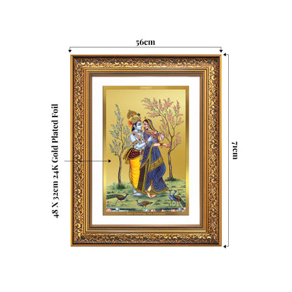 Radha Krishna | Divine Love Eternal Wall Mount Photo Frame in 24K Gold Plated Foil