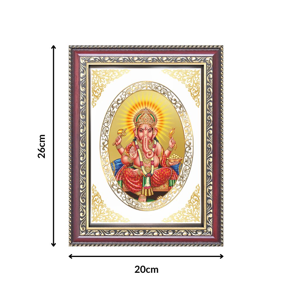 Lord Ganesha | Divine Wall & Tabletop Royal Photo Frame in 24K Gold Plated Foil