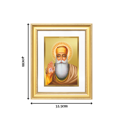 Diviniti 24K Gold Plated Guru Nanak Dev Ji (Classic) Sacred Sikh Wall Frame for Home Decor & Office Ambiance | Premium Spiritual Gift