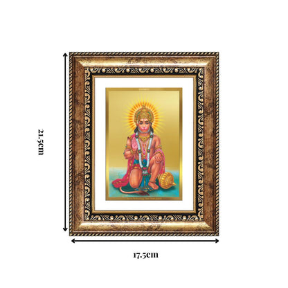 Diviniti 24K Gold Plated Ashirwad Hanuman (Classic) Divine Wall and Table Top Frame for Home Mandir & Office Decor | Luxury Spiritual Gift