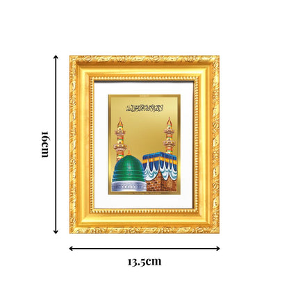 Diviniti 24K Gold Plated Mecca Madina |Divine Table Top Frame for Home Mandir & Office Decor | Luxury Spiritual Gift