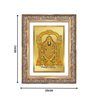 Diviniti 24K Gold Plated Tirupati Balaji Divine Wall Frame for Home Mandir & Office Decor | Luxury Spiritual Gift