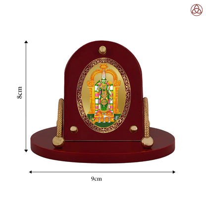 Meenakshi Amman | Divine Goddess of Madurai 24K Gold Plated Photo Frame for Car Dashboard, Home Décor & Tabletop | Blessings of Strength, Prosperity & Grace