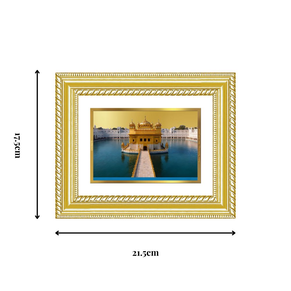 Diviniti 24K Gold Plated Golden Temple (Classic) Divine Wall and Table Top Frame for Home Mandir & Office Decor | Luxury Spiritual Gift