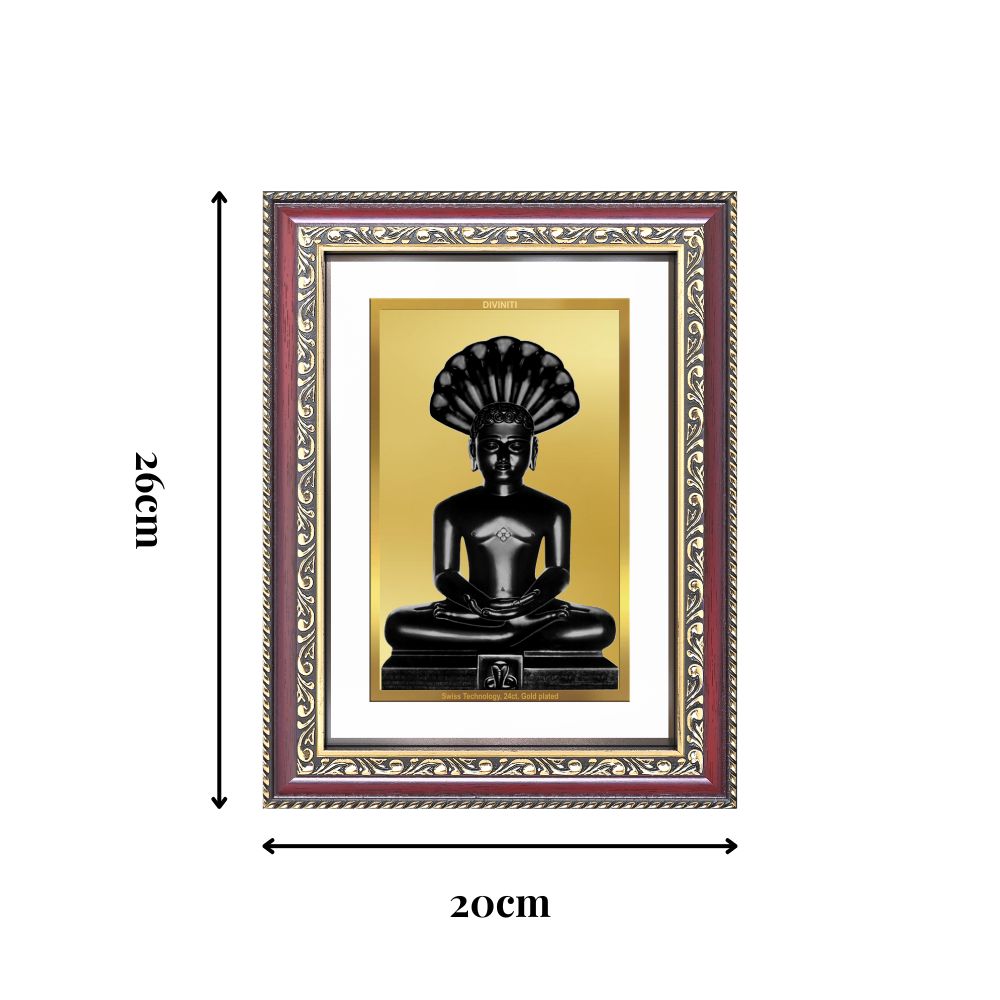 Diviniti 24K Gold Plated Parshvanath (Classic) Divine Wall Frame for Home Mandir & Office Decor | Luxury Spiritual Gift