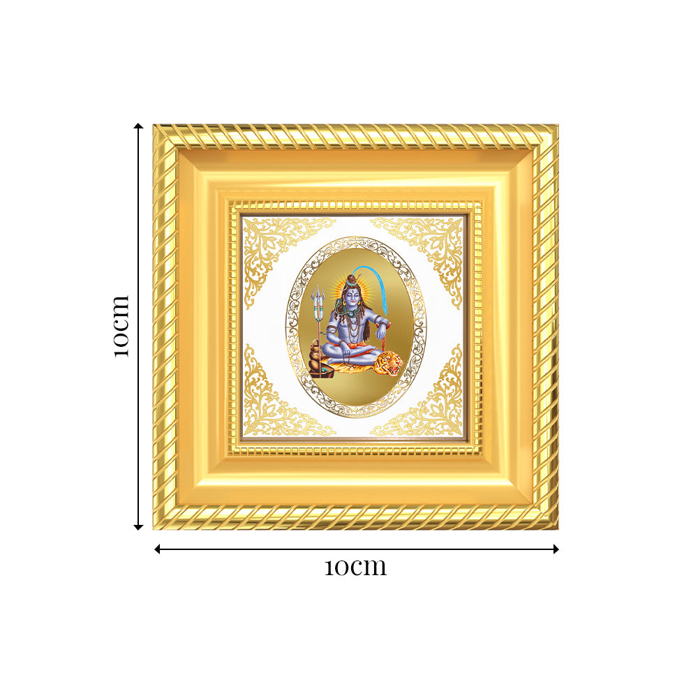 Lord Shiva | Divine Mahadev Royal Tabletop Photo Frame in 24K Gold Plated Foil