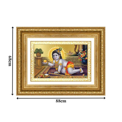 Diviniti 24K Gold Plated Laddu Gopal (Classic) Divine Wall Frame for Home Mandir & Office Decor | Luxury Spiritual Gift