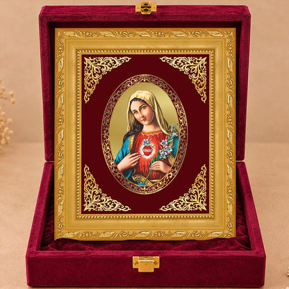 24K Gold-Plated Mother Mary BG Frame | Premium Gift Box | 16 X 13.5 CM