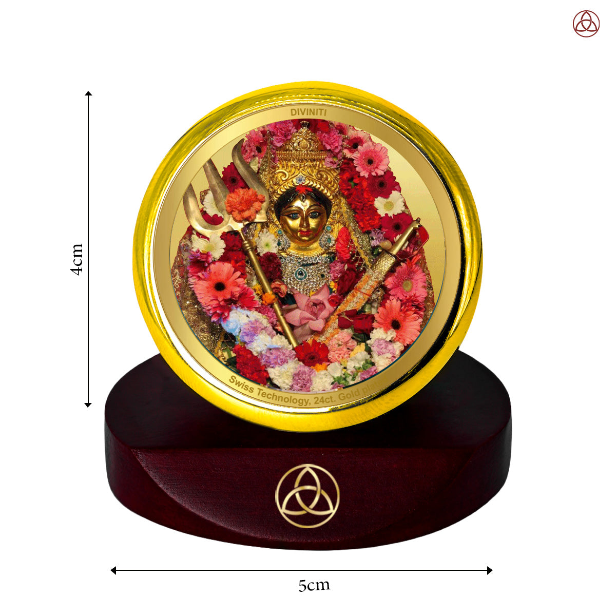 Katyani Mata | Divine Goddess Katyani Car Dashboard & Tabletop Photo Frame in 24K Gold Plated Foil