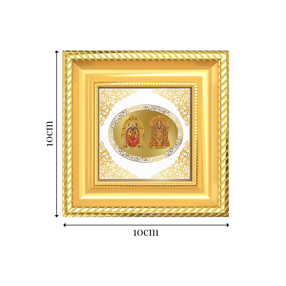 Padmavati and Balaji | Divine Sacred Couple Royal Tabletop Photo Frame in 24K Gold Plated Foil