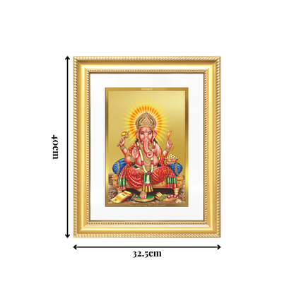 Diviniti 24K Gold Plated Ganesha (Classic) Divine Wall Frame for Home Mandir & Office Decor | Luxury Spiritual Gift