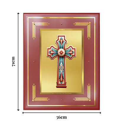 Holy Cross | Sacred Christian Symbol Wall Art Photo Frame in 24K Gold Plated Foil