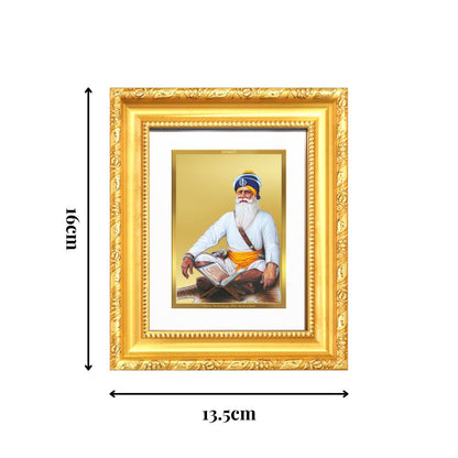 Diviniti 24K Gold Plated Baba Deep Singh Sacred Sikh Table Top Frame for Home Decor & Office Ambiance | Premium Spiritual Gift