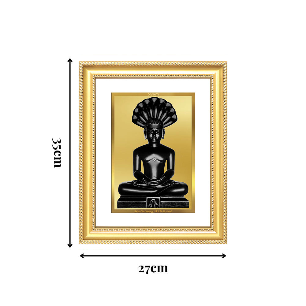 Diviniti 24K Gold Plated Parshvanath (Classic) Divine Wall Frame for Home Mandir & Office Decor | Luxury Spiritual Gift