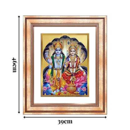 Diviniti 24K Gold Plated Vishnu Lakshmi (Classic) Divine Wall Frame for Home Mandir & Office Decor | Luxury Spiritual Gift