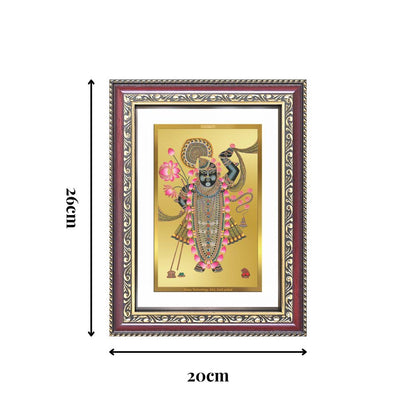 Diviniti 24K Gold Plated Shrinath Ji (Classic) Divine Wall Frame for Home Mandir & Office Decor | Luxury Spiritual Gift