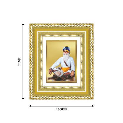 Diviniti 24K Gold Plated Baba Deep Singh Sacred Sikh Table Top Frame for Home Decor & Office Ambiance | Premium Spiritual Gift