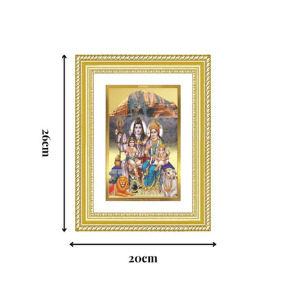 Diviniti 24K Gold Plated Shiv Parivar (Classic) Divine Wall Frame for Home Mandir & Office Decor | Luxury Spiritual Gift
