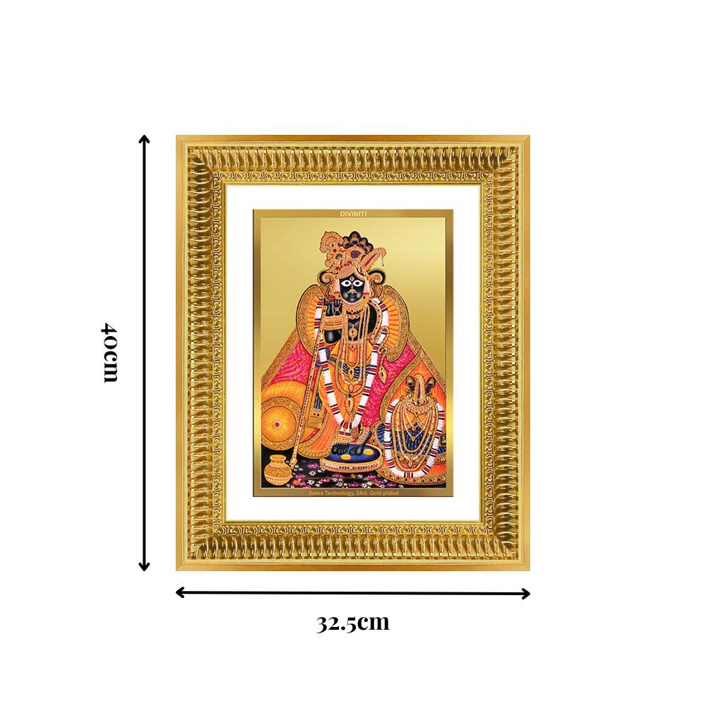 Diviniti 24K Gold Plated Banke Bihari Ji (Classic) Divine Wall Frame for Home Mandir & Office Decor | Luxury Spiritual Gift
