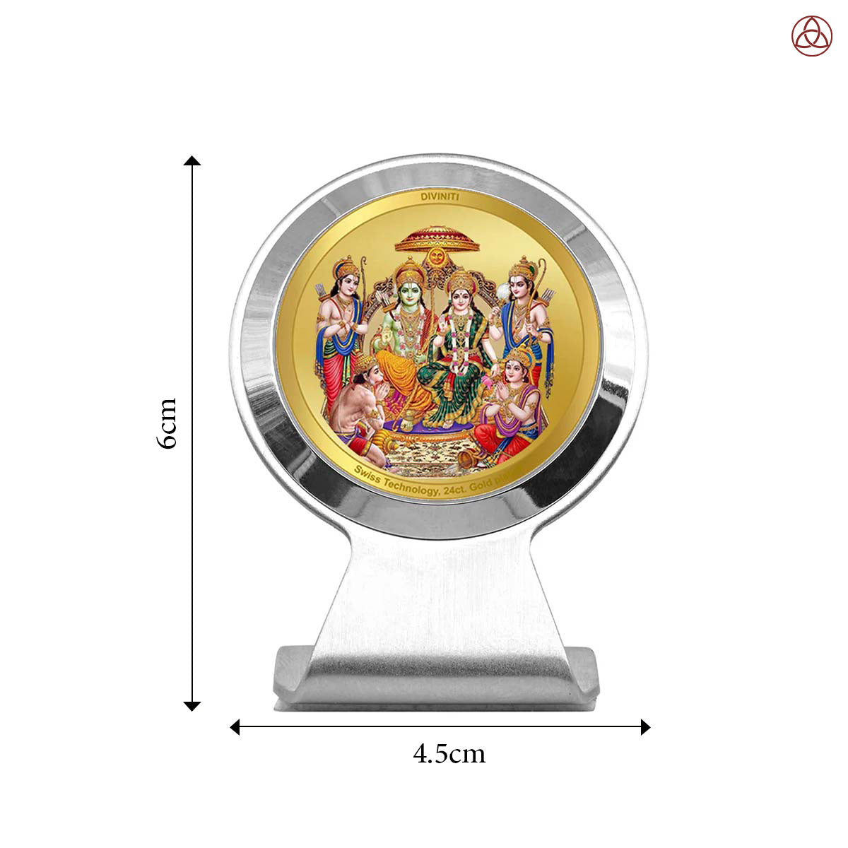 Ram Darbar | Divine Lord Ram, Sita, Laxman & Hanuman Car Dashboard & Tabletop Photo Frame in 24K Gold Plated Foil