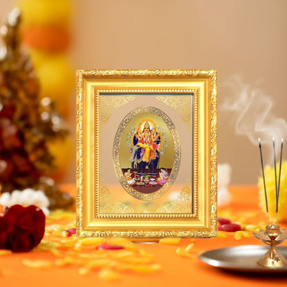 Lord Vishwakarma Divine Creator & Architect Sacred Success Royal Tabletop Frame in 24K Gold Plated Foil