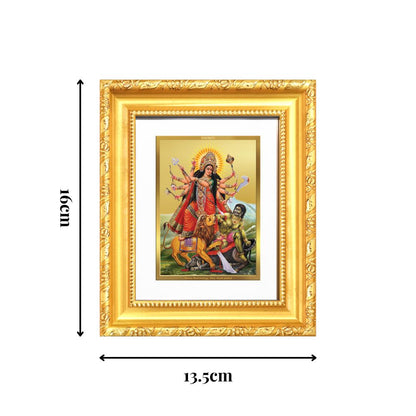 Diviniti 24K Gold Plated Durga - Mahishasura Mardini |Divine Table Top Frame for Home Mandir & Office Decor | Luxury Spiritual Gift