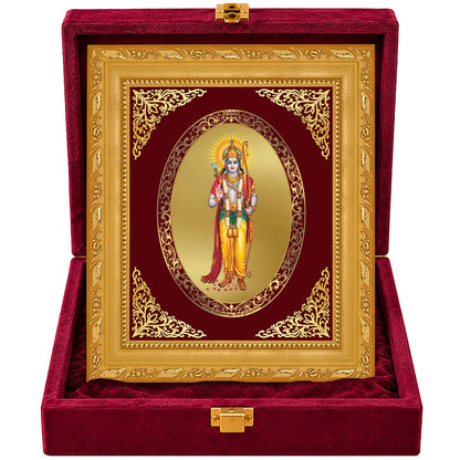 24K Gold-Plated Lord Ram Ji Frame | Premium Gift Box | 21.5x17.5 CM