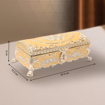 DIVINITI 24K Gold Plated Jewellery Box Luxurious Premium Storage for Precious Keepsakes and Accessories (8x24.5x12.3)