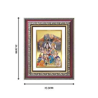 Diviniti 24K Gold Plated Shiv Parivar (Classic) Divine Wall and Table Top Frame for Home Mandir & Office Decor | Luxury Spiritual Gift
