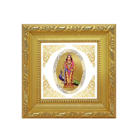 Lord Murugan | Divine Kartikeya Royal Tabletop Photo Frame in 24K Gold Plated Foil