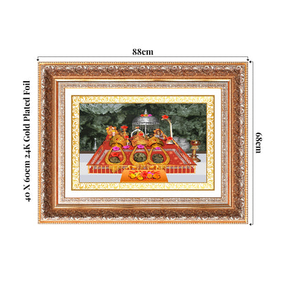 Durga Vaishno Devi | Mata Ka Darbar | Divine Wall Photo Frame in 24K Gold Plated Foil