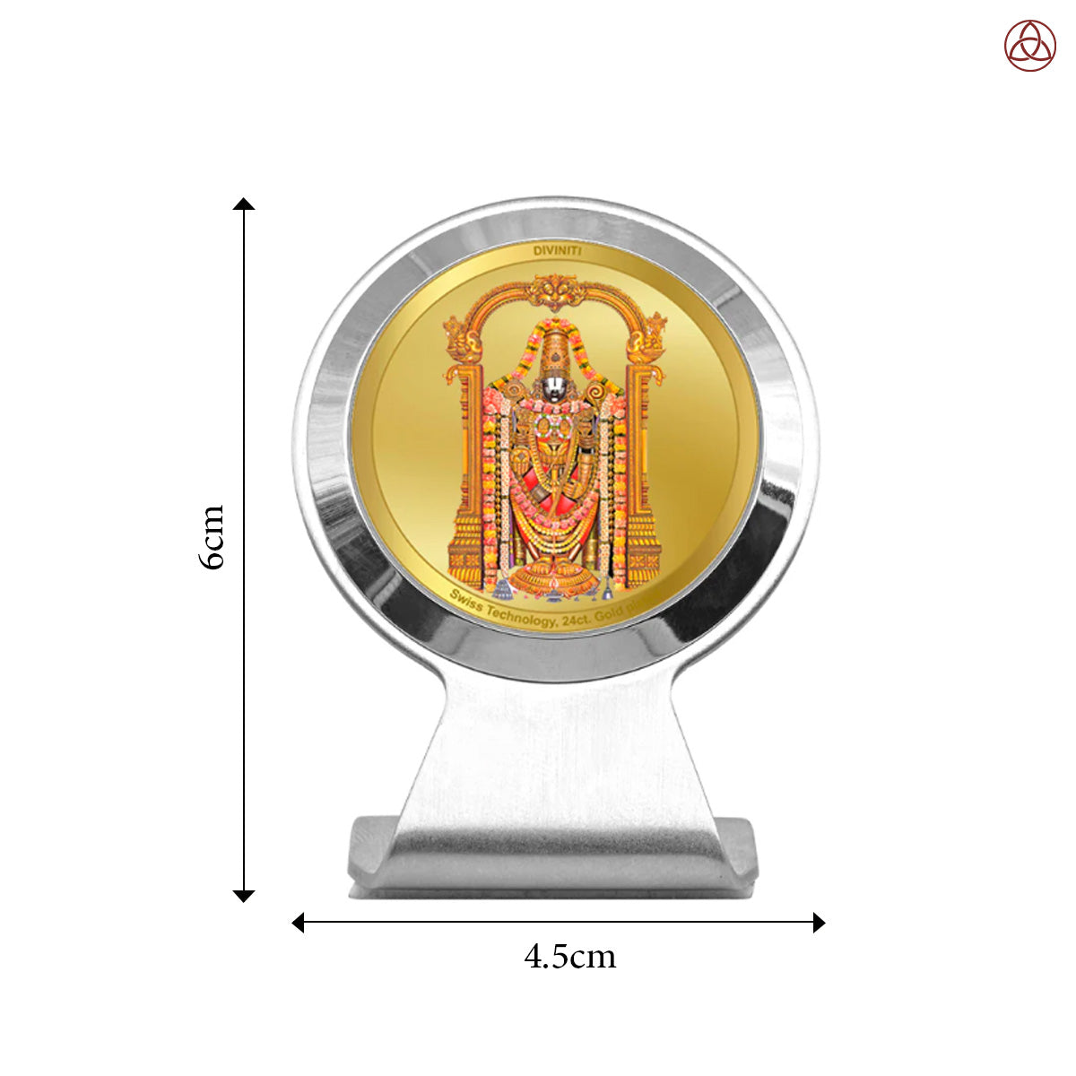 Lord Tirupati Balaji | Sri Venkateswara | Supreme Form of Vishnu from Tirumala Car Dashboard Frame in 24K Gold Plated Foil