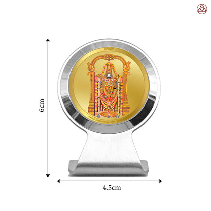 Lord Tirupati Balaji | Sri Venkateswara | Supreme Form of Vishnu from Tirumala Car Dashboard Frame in 24K Gold Plated Foil
