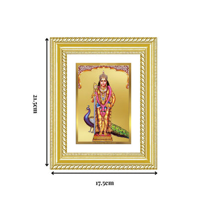 Diviniti 24K Gold Plated Murugan (Classic) Divine Wall and Table Top Frame for Home Mandir & Office Decor | Luxury Spiritual Gift