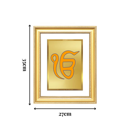 Diviniti 24K Gold Plated Ik Omkar (Classic) Divine Wall Frame for Home Mandir & Office Decor | Luxury Spiritual Gift