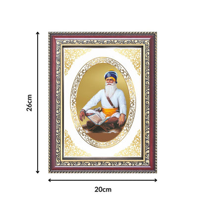 Baba Deep Singh Ji | Sikh Warrior Saint Wall & Tabletop Royal Photo Frame in 24K Gold Plated Foil