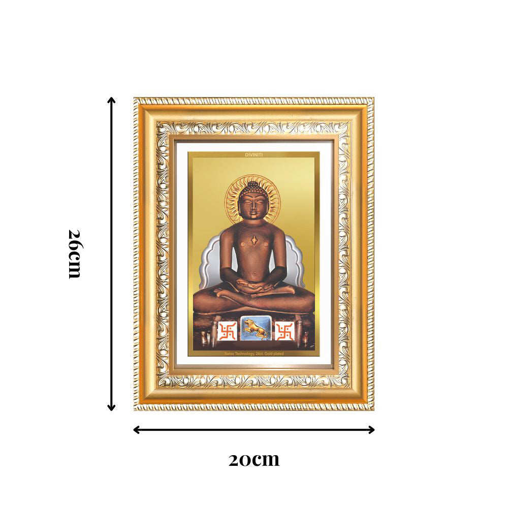 Diviniti 24K Gold Plated Mahavir (Classic) Divine Wall Frame for Home Mandir & Office Decor | Luxury Spiritual Gift