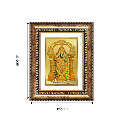 Diviniti 24K Gold Plated Tirupati Balaji Divine Wall and Table Top Frame for Home Mandir & Office Decor | Luxury Spiritual Gift