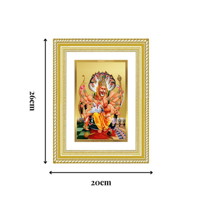 Diviniti 24K Gold Plated Narasimha (Classic) Divine Wall Frame for Home Mandir & Office Decor | Luxury Spiritual Gift