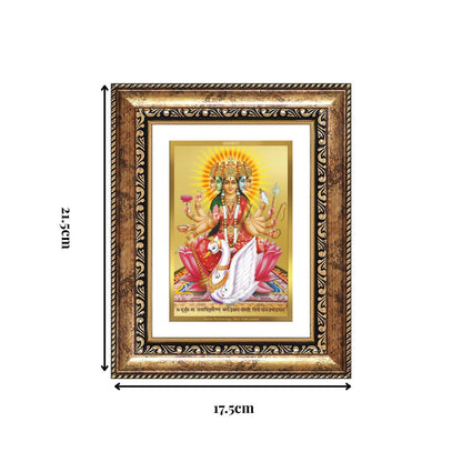 Diviniti 24K Gold Plated Gayatri Maa (Classic) Divine Wall and Table Top Frame for Home Mandir & Office Decor | Luxury Spiritual Gift