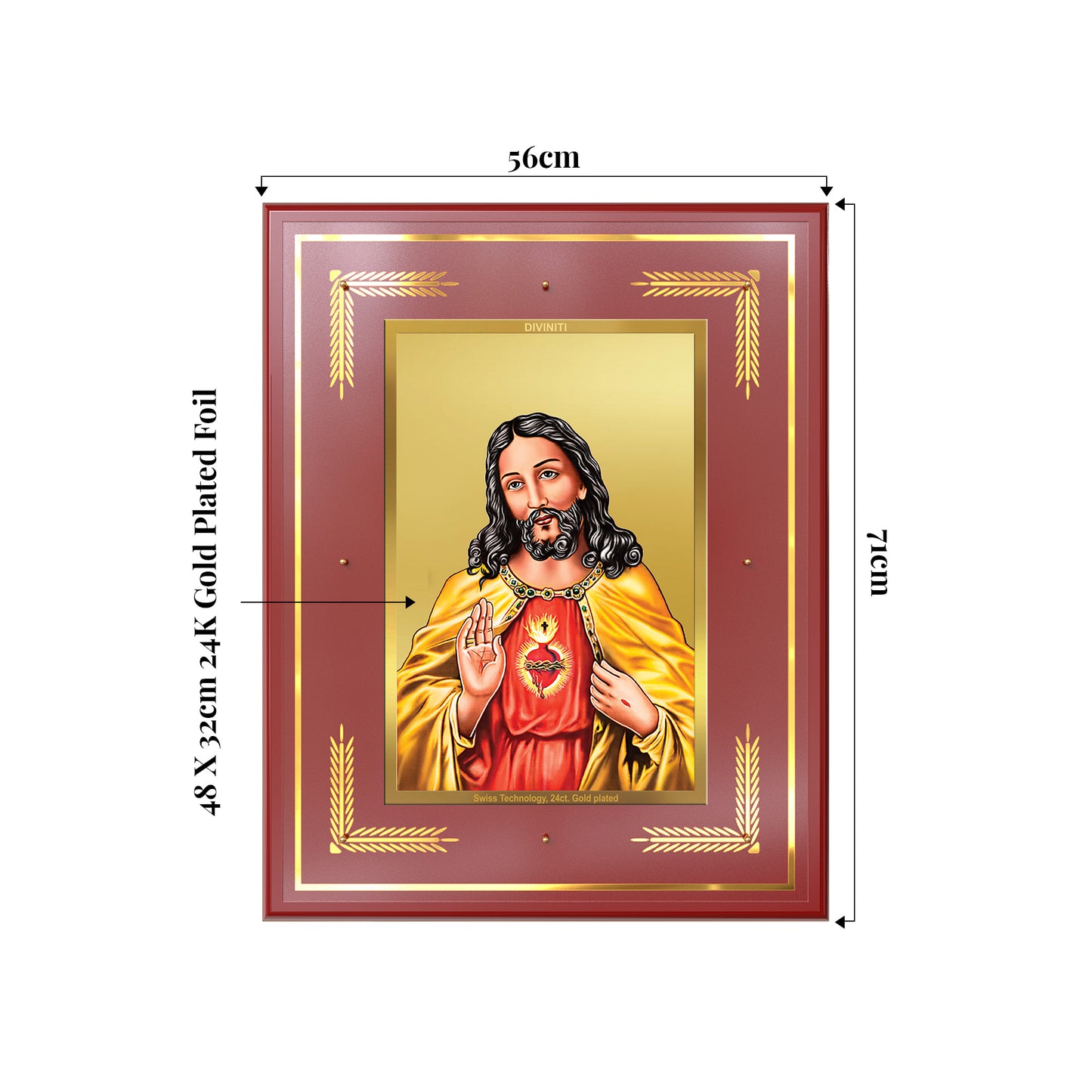 Jesus Christ | Sacred Wall Mount Photo Frame in 24K Gold Plated Foil