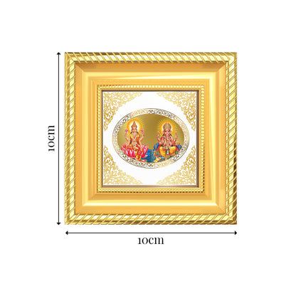 Lakshmi Ganesha | Divine Prosperity Duo Royal Tabletop Photo Frame in 24K Gold Plated Foil