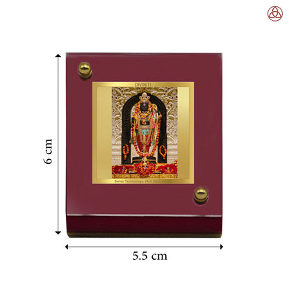 Diviniti 24K Gold Plated Ram Lalla Frame For Car Dashboard, Home Decor, Table, Gift, Puja Room (6 CM x 5.5 CM)