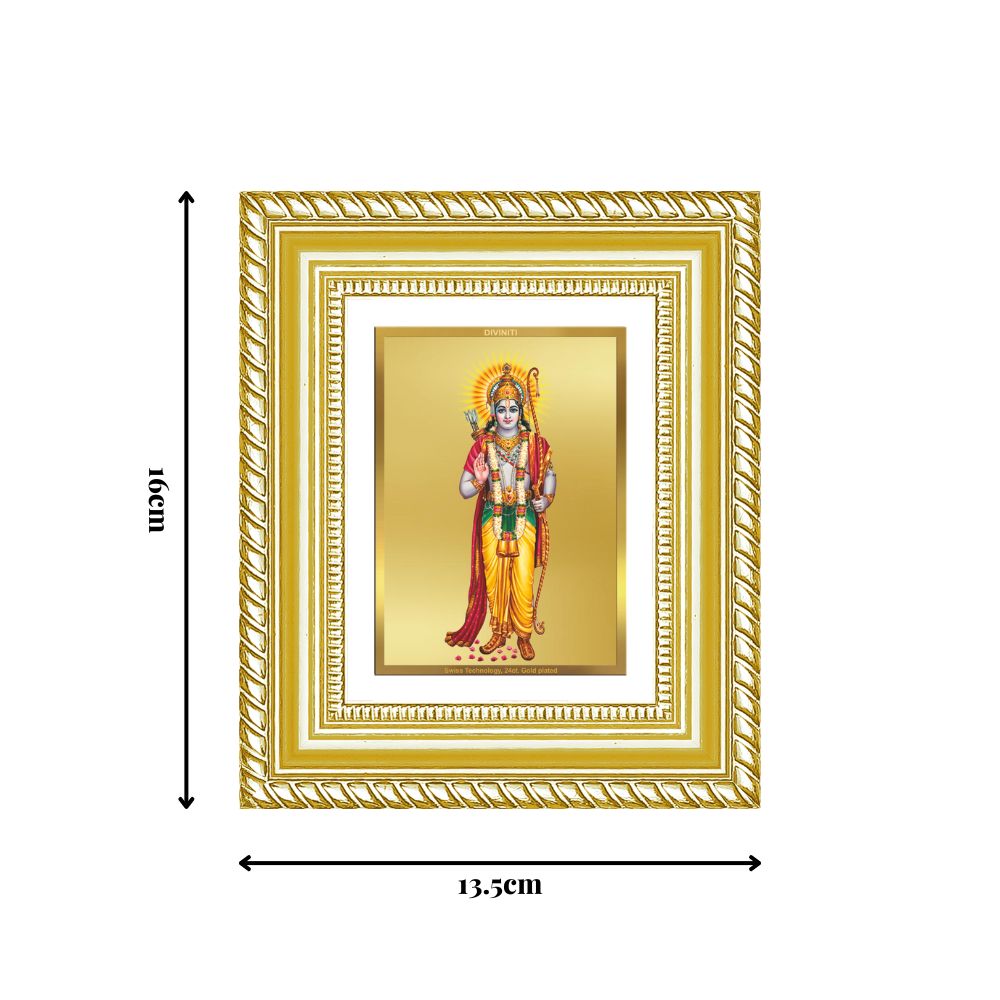 Diviniti 24K Gold Plated Ram Ji Divine Table Top Frame for Home Mandir & Office Decor | Luxury Spiritual Gift