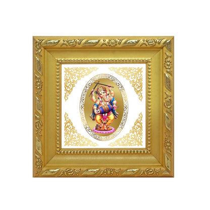Dancing Ganesha | Divine Nataraj Ganpati Royal Tabletop Photo Frame in 24K Gold Plated Foil