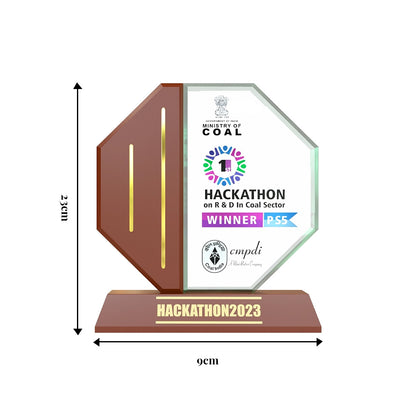 Customized Premium Trophy with 24K Gold Foil Printing | Corporate Recognition & Appreciation Award