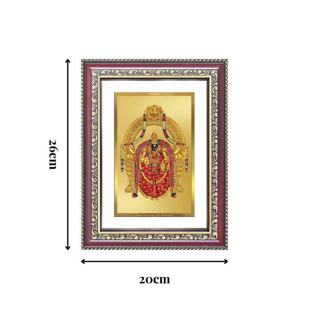 Diviniti 24K Gold Plated Padmavati (Classic) Divine Wall Frame for Home Mandir & Office Decor | Luxury Spiritual Gift