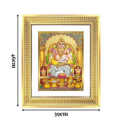 Diviniti 24K Gold Plated Kuber (Classic) Divine Wall Frame for Home Mandir & Office Decor | Luxury Spiritual Gift
